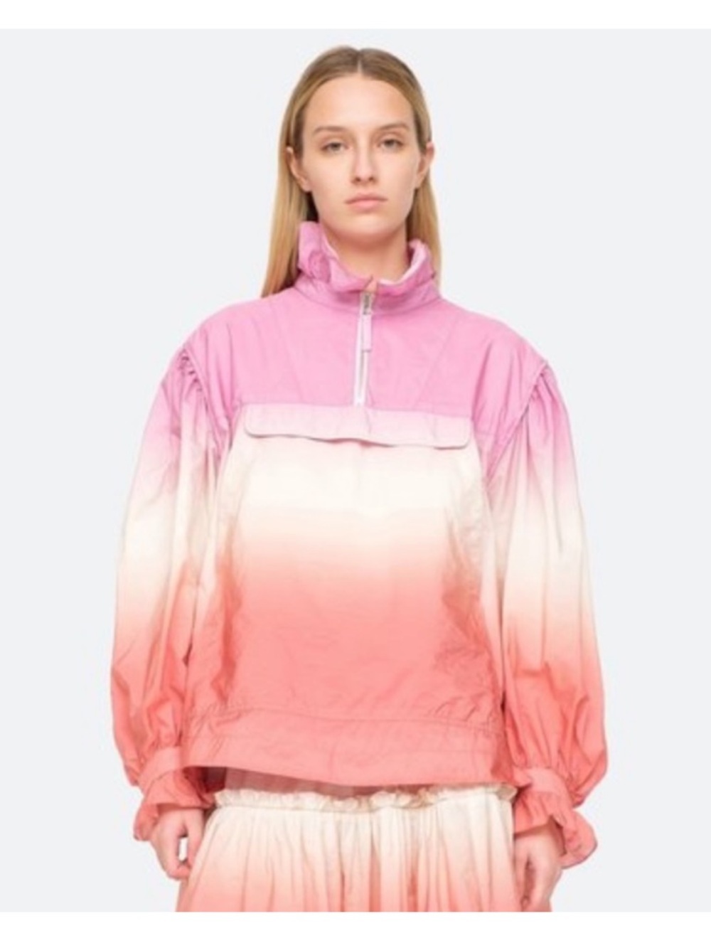 Sea New York Rose PInk Ombre Zanna Pullover Ruffle Parka Jacket Size XS